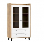 Vitrina Meblocross Dolce DOL-27, ruda/balta