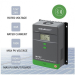&bdquo;Qoltec&ldquo; saulės energijos MPPT įkrovimo reguliatorius su temperatūros jutikliu, 60 A | 12 V / 24 V | LCD | &bdquo;Bluetooth&ldquo; | programėlė | GEL | LiFePO4