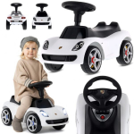 Vaiki&scaron;kas paspirtukas automobilis su &scaron;viesomis, lengvas, Porsche Carrera GT, baltas