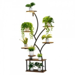 Augalų stovas, 8 pakopų vidaus augalų lentyna su auginimo lempomis, 92x31x157,5 cm, metalas