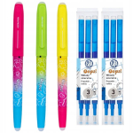 3x Trinami ra&scaron;ikliai Astra Neon su 6 papildymais, mėlyni