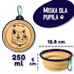 Sulankstomas silikoninis dubenėlis katėms kelionėms, 250 ml