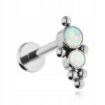Titano Labret su &Scaron;viesiai Mėlynu Opalo Akmenuku 1,2/6 mm