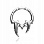 Titano Clicker Auskaras Septum Daith Sidabrinis 1.2/8 mm