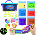Galaktinių gleivių (slime) kūrybinis rinkinys vaikams su lagaminu &scaron;viečiantis tamsoje, Galaktinių gleivių (slime) kūrybinis rinkinys vaikams su lagaminu &scaron;viečiantis tamsoje