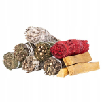 smilkalų rinkinys: &scaron;alavijas, Palo Santo, eukaliptas