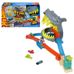 Žaidimų rinkinys Hot Wheels City Shark Beach Battle JHL96 &ndash; Ryklių atakos trasa + paplūdimio tema + 1:64 automobilis