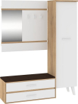 Nordis NOR-18 Prie&scaron;kambario Komplektas &ndash; Cremona ąžuolas / Balta / Eco ruda