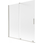 Vonios sienelė Mexen Velar, 150 x 150 cm, Brushed nickel/matinis stiklas