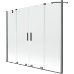 Vonios sienelė Mexen Velar Duo, 190 x 150 cm, Gun metal/Transparent