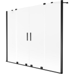 Vonios sienelė Mexen Velar Duo, 180 x 150 cm, Black/matinis stiklas