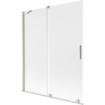 Vonios sienelė Mexen Velar, 140 x 150 cm, Brushed nickel/matinis stiklas