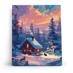 Tapymas pagal numerius, Žiemos trobelė, 40x50, varvikas, MG2530e