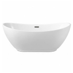 Vonia Laisvai Pastatoma Balneo Roma 170X72 Cm Su Dangteliu Ir Klik-Klak Kam&scaron;čiu Antracito Spalvos