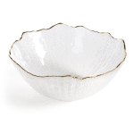 Apvalus stiklinis dubuo &Oslash;25 cm baltas 11 cm gylio &ndash; TAMARA, &Oslash; 25 x 11 cm