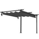 Pergola 3x3 m, aliuminis, reguliuojamas stogas, tamsiai pilkas