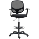 Ergonomi&scaron;kas biuro kėdė, pasukama, juoda, reguliuojamas pėdų žiedas, iki 120 kg, 60x56x110-132 cm
