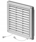 Baltas ventiliacijos grotelių dangtelis su žaliuzėmis 20x20 cm virtuvei, voniai
