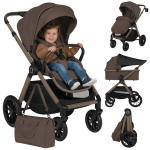 2-in-1 vežimėlis su lop&scaron;iu ir sportine dalimi visiems sezonams iki 22 kg &ndash; Lionelo Layla Beige Taupe