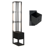 Costway modernus tor&scaron;eras su staliuku, 43,5 x 26,5 x 169 cm, juodas