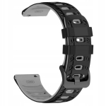 &bdquo;BestAccessories&ldquo; silikoninis laikrodžio dirželis 22 mm, juodai pilkos spalvos