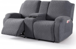 Recliner dvivietės sofos užvalkalas su konsole elastingas 1 vnt