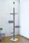Reguliuojamo auk&scaron;čio katės medis 236-271 cm pilkas spalvos, Reguliuojamo auk&scaron;čio katės medis 236-271 cm pilkas spalvos