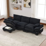 Modulinė 3-vietė sofa su pufu, USB-C, 260x132x84 cm, 1 vnt