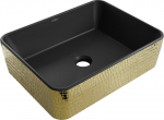 Praustuvas Mexen Catia 48 cm, Black matt/Gold pattern