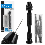 Geko mini rankinis gręžtuvas G30076, 25 HSS antgalių, 0.5&ndash;3.0 mm, preciziniam gręžimui, juodos rankenos spalva