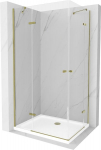 Du&scaron;o kabina Mexen Roma DUO su padėklu ir sifonu, Gold+White/Gold, 80 x 70 cm