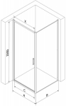 Mexen Exo 100 x 75 cm atveriama du&scaron;o kabina, skaidri, chromuota - 817-100-075-01-00