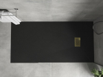 Mexen Hugo stačiakampis du&scaron;o padėklas SMC 170 x 80 cm, juodas, auksinė danga - 42708017-G, 170 x 80 cm