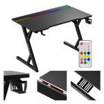 Žaidimų stalas Hero 2.4 RGB Black, 120x55x75 cm, juodas