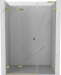 Mexen Lunar-F L sulankstomos du&scaron;o durys kairės 110 cm, permatomos, auksinės - 836SL-110-050-50-00-L