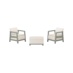 3-ų dalių lauko baldų komplektas Keter Scandi Linea Balcony Set, pilkas/žalias