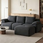 Sofa - L formos, kampinė modulinė sofa, pilka