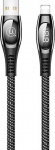 USB kabelis USAMS 'SJ368 - U36' juodas 'Lightning' 120cm (su srovės matavimu)