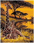 Pie&scaron;imo rinkinys pagal skaičius Safari 30x40