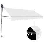 Rankiniu būdu i&scaron;traukiama markizė su LED vidaXL, kreminė, 400cm