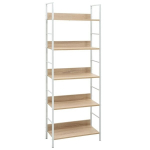 Knygų lentyna i&scaron; MDP, 5 auk&scaron;tų, 60x27,6x158,5cm, ąžuolo spalvos