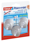 Tesa kabliukai PowerStrips Small Circle chrominiai matiniai 3 vnt.