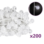 Rutuliukų girlianda, 20 m, 200 baltų LED
