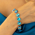 Apyrankė moterims DiamondSky &bdquo;Vortex (Bermuda Blue)&ldquo; su Preciosa kristalais