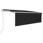 Markizė su uždanga/LED/vėjo jutikliu, 4,5x3 m, pilka