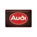 Metalinė plok&scaron;telė 20 x 30 cm, Audi logotipas, raudona