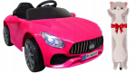Vienvietis elektromobilis kabrioletas Bmw B3 R-sport, rožinis ir pliu&scaron;inė pagalvė Katė, 50 cm