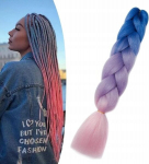 Sintetiniai plaukai WA13 Ombre, violetinės ir rožinės spalvos pynė