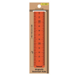 Magnetinis knygos skirtukas-liniuotė Nakabayashi DBR-LO, L-25cm, oranžinis
