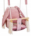 Pakabinamos medinės sūpynės kūdikiui LoveGifts, rožinės